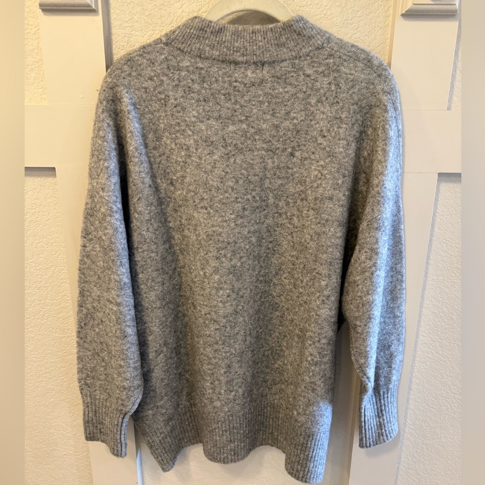 Quince Superfine Merino Wool Boucle Sweater- Gray - Picture 2 of 6